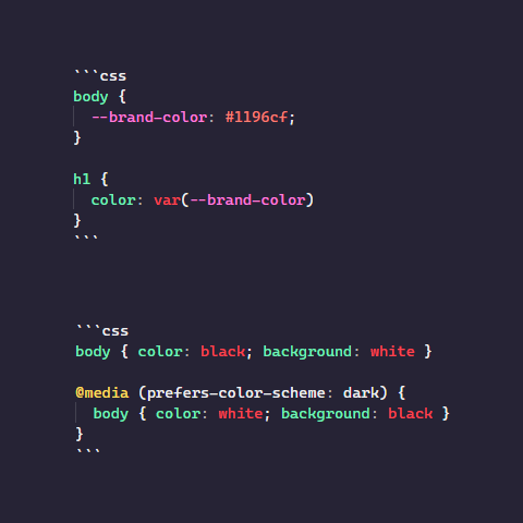 Experimenting with CSS Variables and prefers-color-scheme media query
